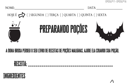 atividade de produção de texto halloween